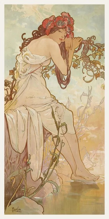 Reprodukció The Seasons: Summer, Alfons Mucha