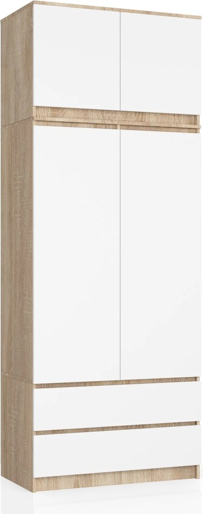 Szekrény Feltéttel S90 2D 2DB Clp Pk Sonoma Tölgy Fehér Akd