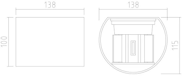 APLED - LED Kültéri fali lámpa OVAL 2xLED/3W/230V IP65