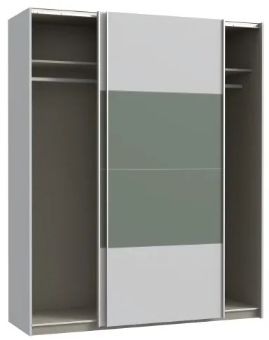 Gardróbszekrény KARO 170x210 cm szürke/zöld