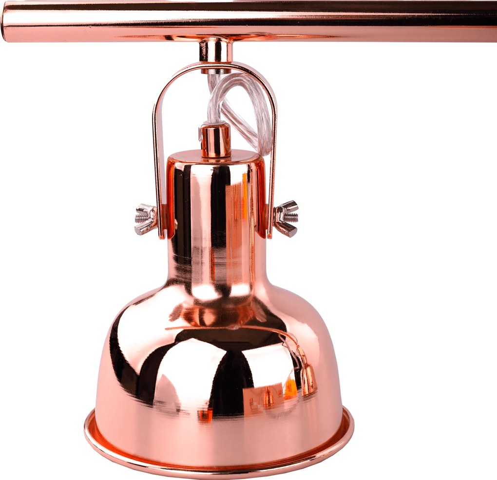Függőlámpa retro stílusban, fém, rose gold, AVIER TYP 4