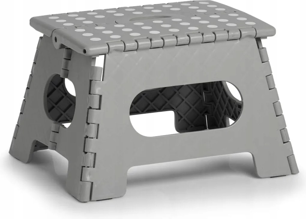 Összecsukható szék, műanyag, szürke, 35x28x22 cm