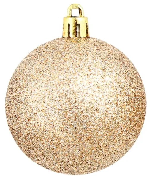 100 db-os rózsaszín/aranyszínű karácsonyi gömb készlet 3/4/6 cm