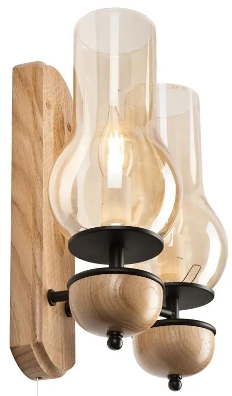 Brilagi Brilagi - LED Fali lámpa COTTAGE 2xE14/40W/230V tölgy/barna BG1508A