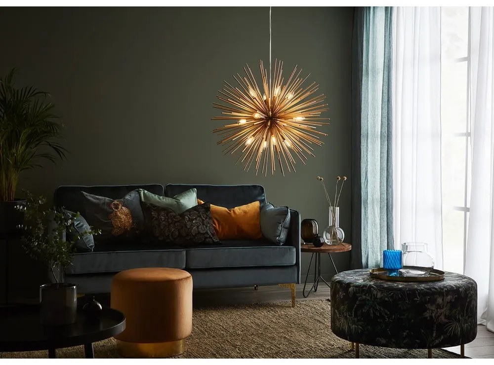 Aranyszínű függőlámpa fém búrával 72x72 cm Soleil - Markslöjd