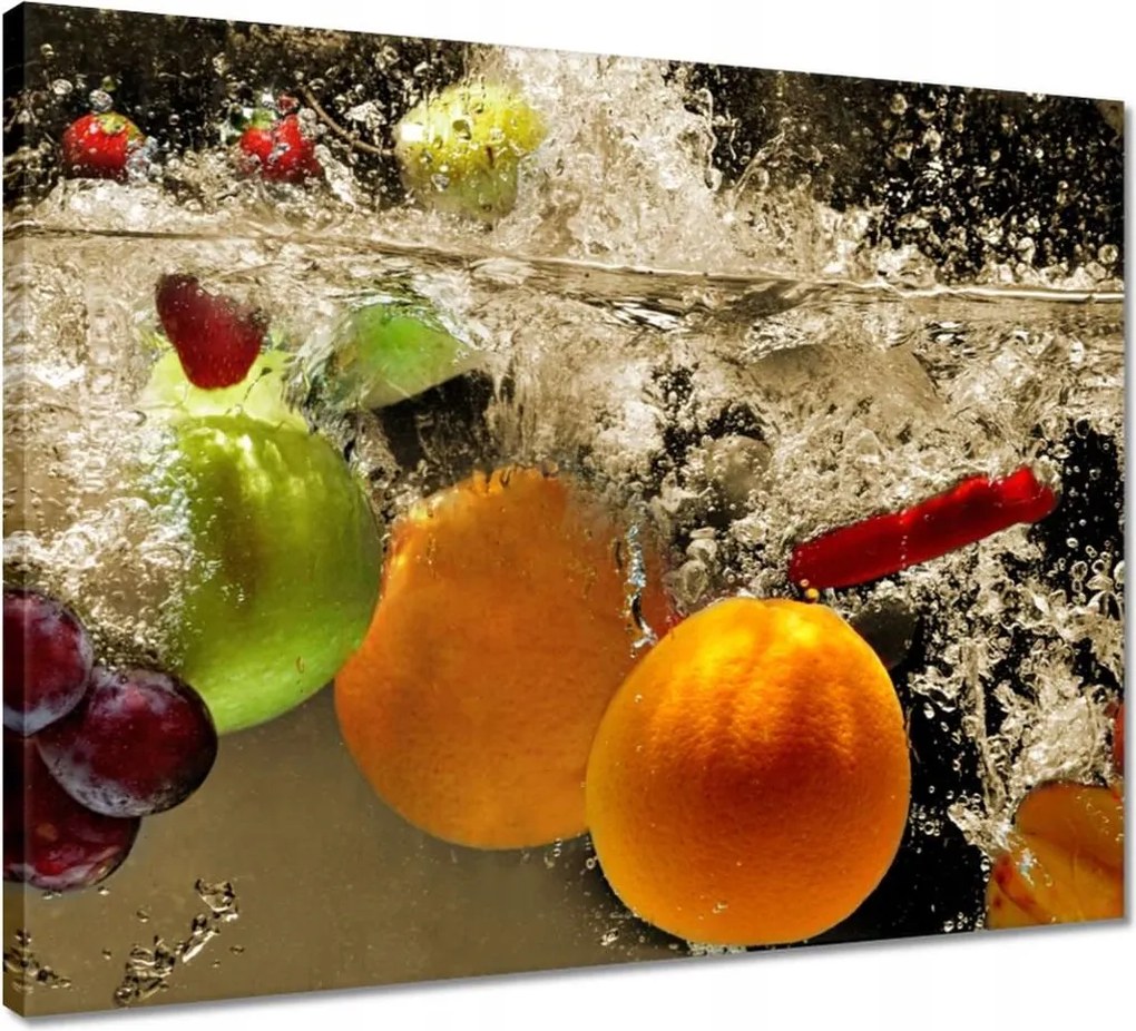 Vászonkép 50x40 Gyümölcsök a vízbe esve