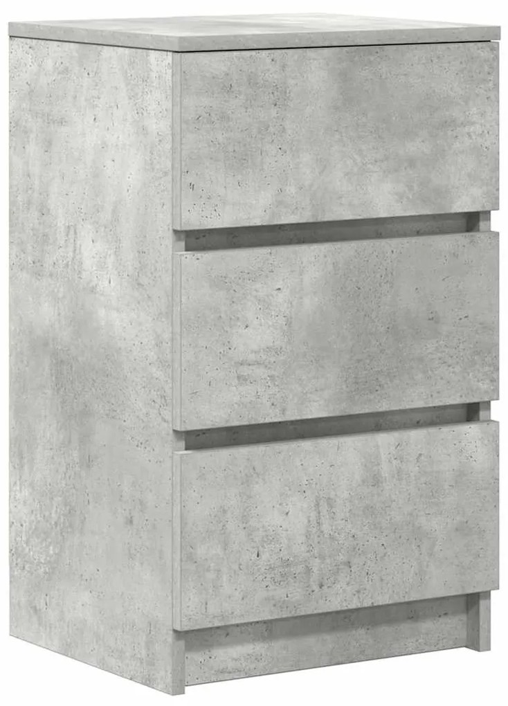 betonszürke éjjeliszekrény 3 fiókos 39x35x65 cm
