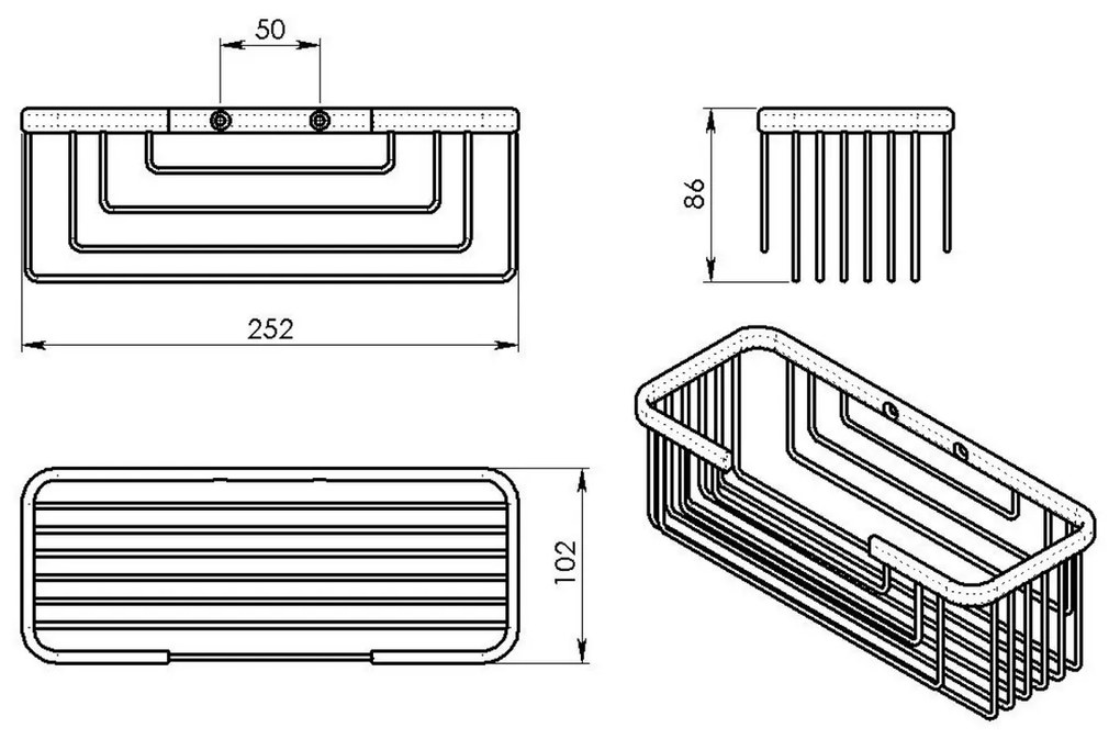 GEDY 2419-02 Smart polc, 25,2 x 8,6 x 10,2 cm, fehér