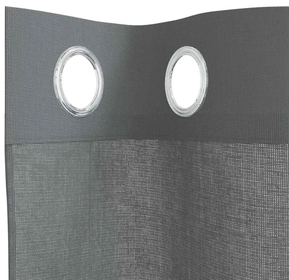 2 db sötétszürke fátyolfüggönyök rojtokkal 140x225 cm