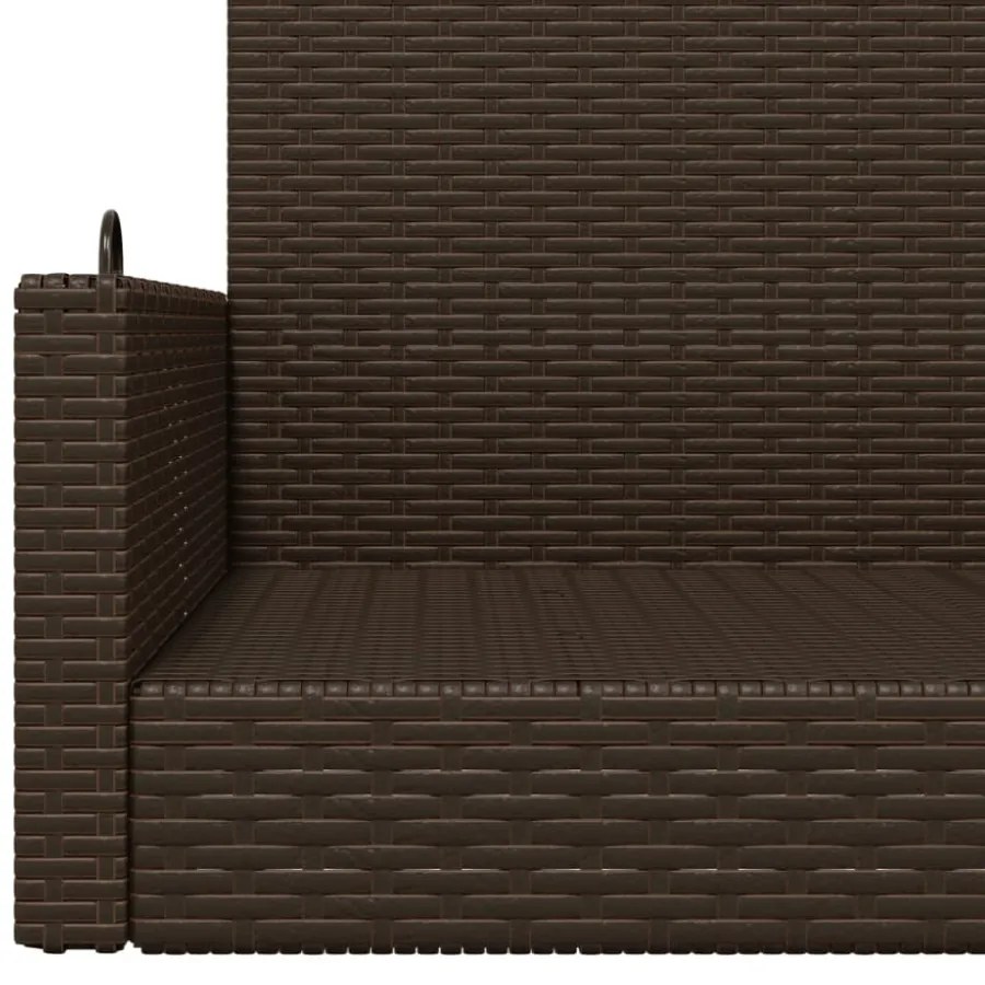 barna polyrattan hintapad 119 x 56 x 48 cm