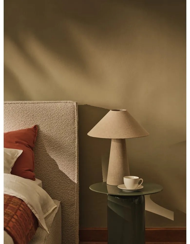 Krémszínű kárpitozott ágytámla 209x100 cm Olivia – Micadoni