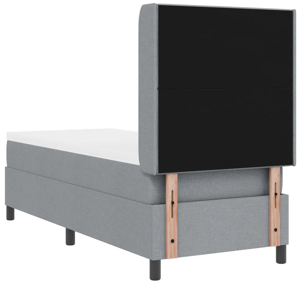Boxspring Ágy Matraccal és LED Fénnyel Szürke 90x190 cm Szövet
