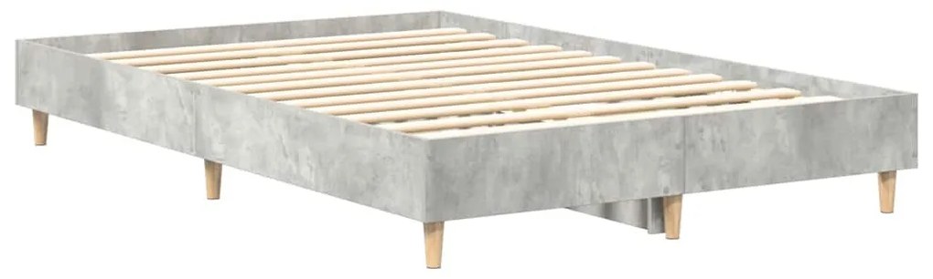 betonszürke szerelt fa ágykeret matrac nélkül 135 x 190 cm