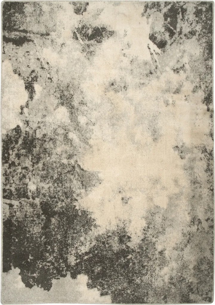 Szürke Nappali Szőnyeg Krémszínű Gyapjú Isfahan-m Vakolat Beton 80x120 cm