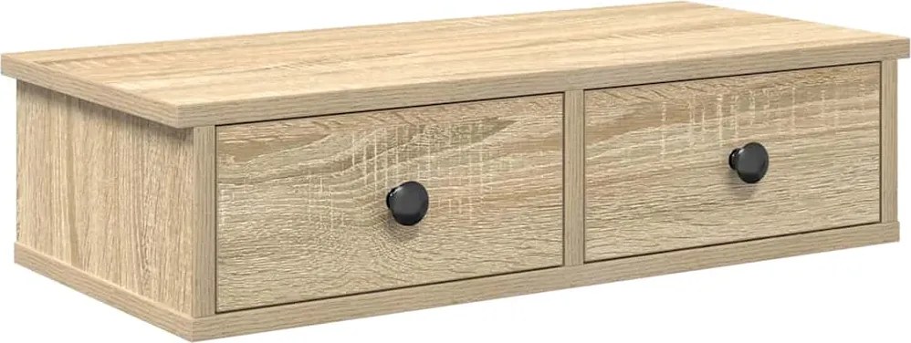 vidaXL Falipolc fiókokkal sonoma tölgy 60x28x15 cm műszaki fa