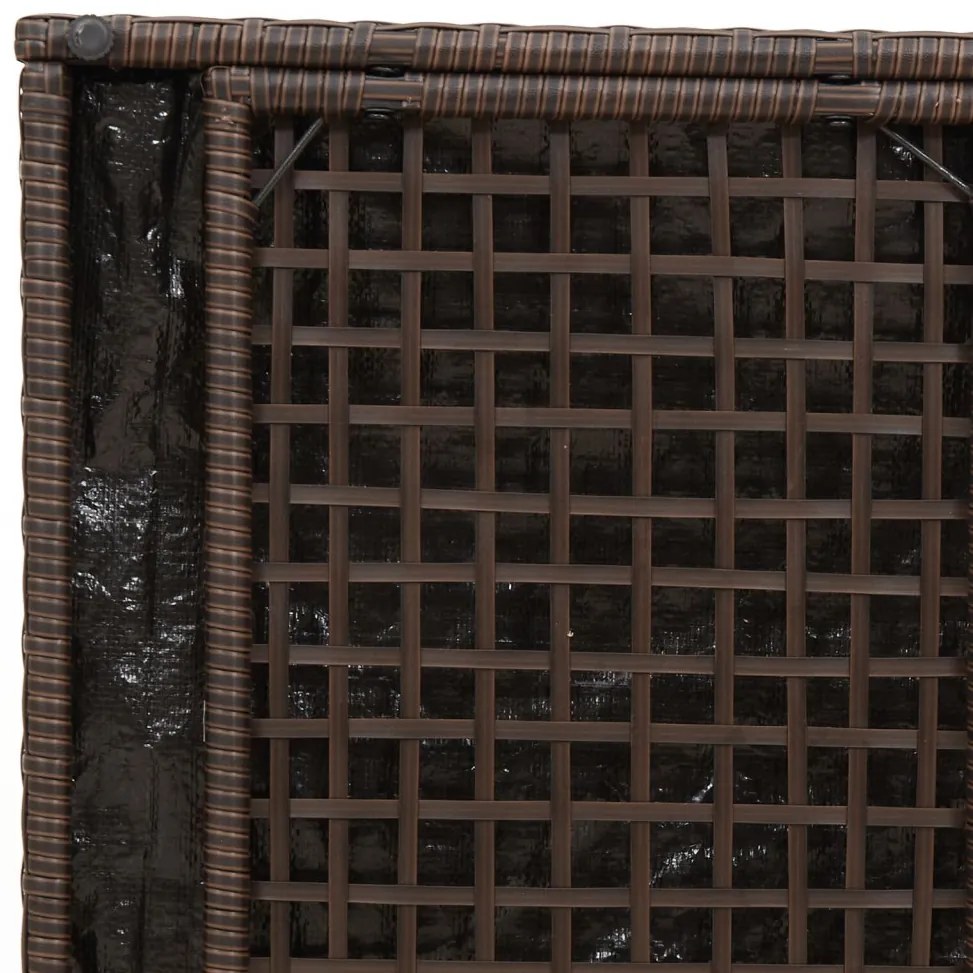 kültéri tároló doboz Barna és krém Rattan Közepes Tárolás