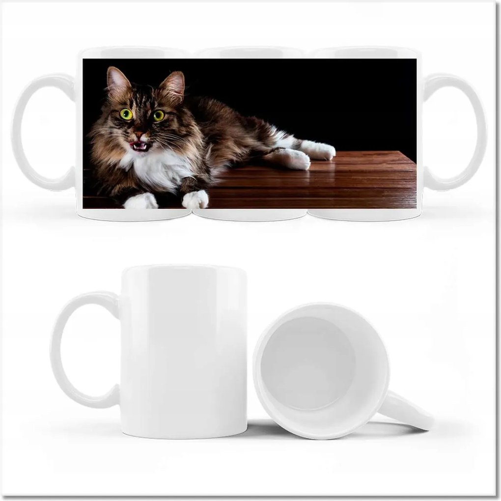 Fényképes bögre Gyönyörű hosszú szőrű macska