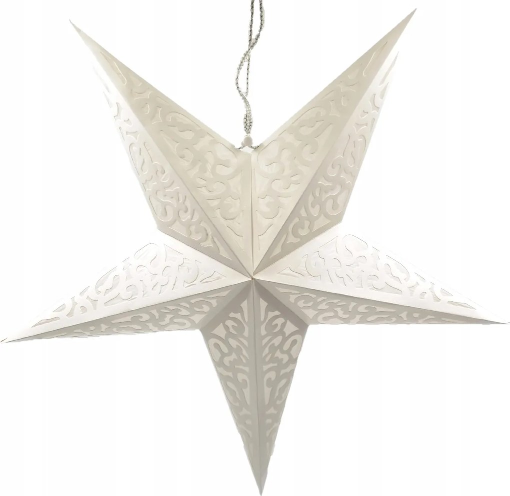 3D LED-es papírcsillag, karácsonyi dekoráció, üvegfestés hatású lámpa, 50 cm