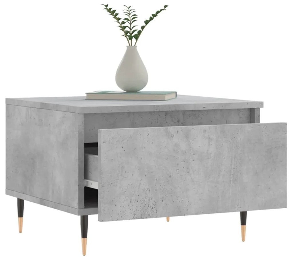 2 db betonszürke szerelt fa dohányzóasztal 50 x 46 x 35 cm