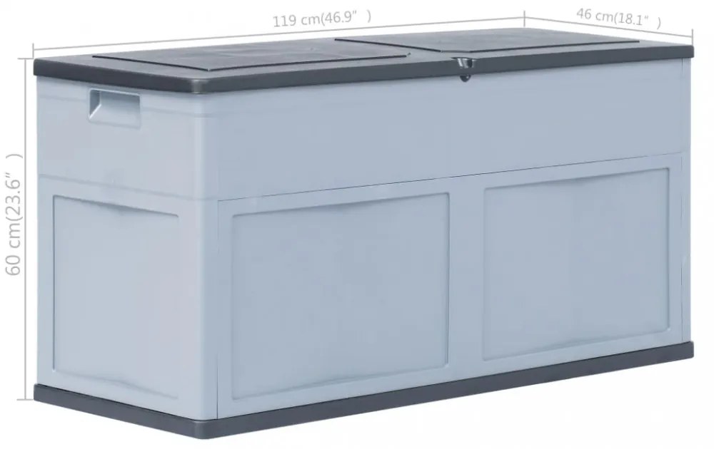 szürke/fekete kerti tárolóláda 320 L
