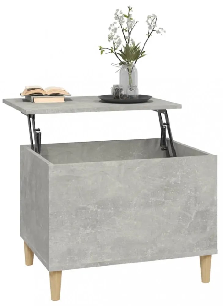 betonszürke szerelt fa dohányzóasztal 60 x 44,5 x 45 cm