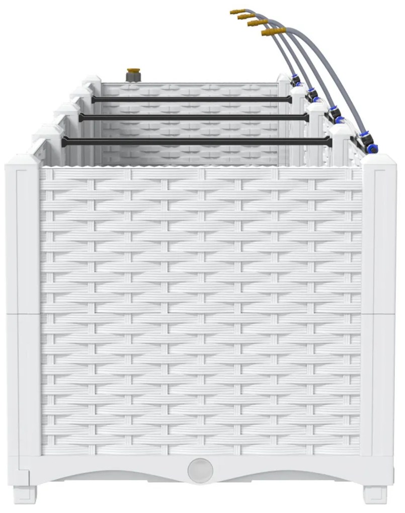 Kerti ültetők Fehér 120 x 40 x 37.5 cm Acél