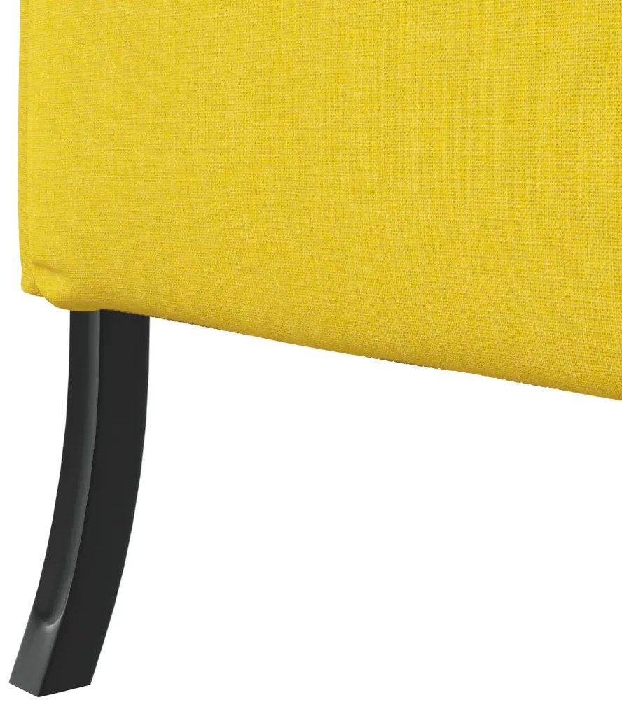 magas háttámlás kanapé világos sárga 109x56x121 cm szövet