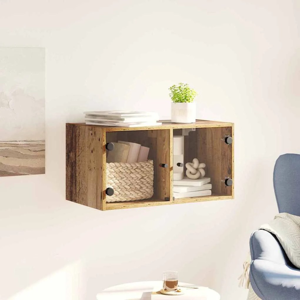 Fali Szekrény Falra szerelhető Öreg fa 68 x 37 x 35 cm Faanyag