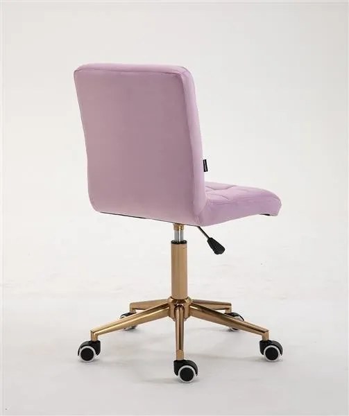HR7009K Halványlila modern velúr szék arany lábbal