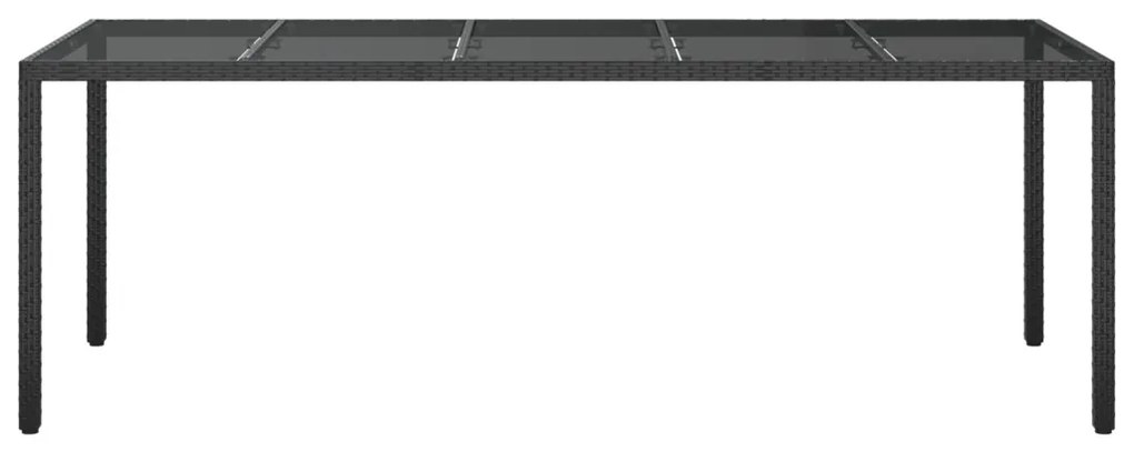 Kerti Étkezőasztal Fekete 250x100x75 cm Poli Rattan