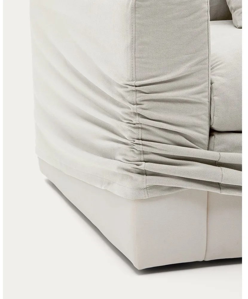 Fehér len kanapé 340 cm Nora – Kave Home