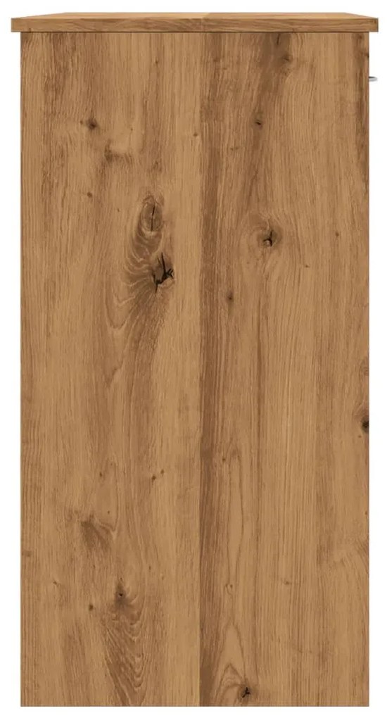 kézműves tölgy színű szerelt fa íróasztal 80 x 40 x 75 cm