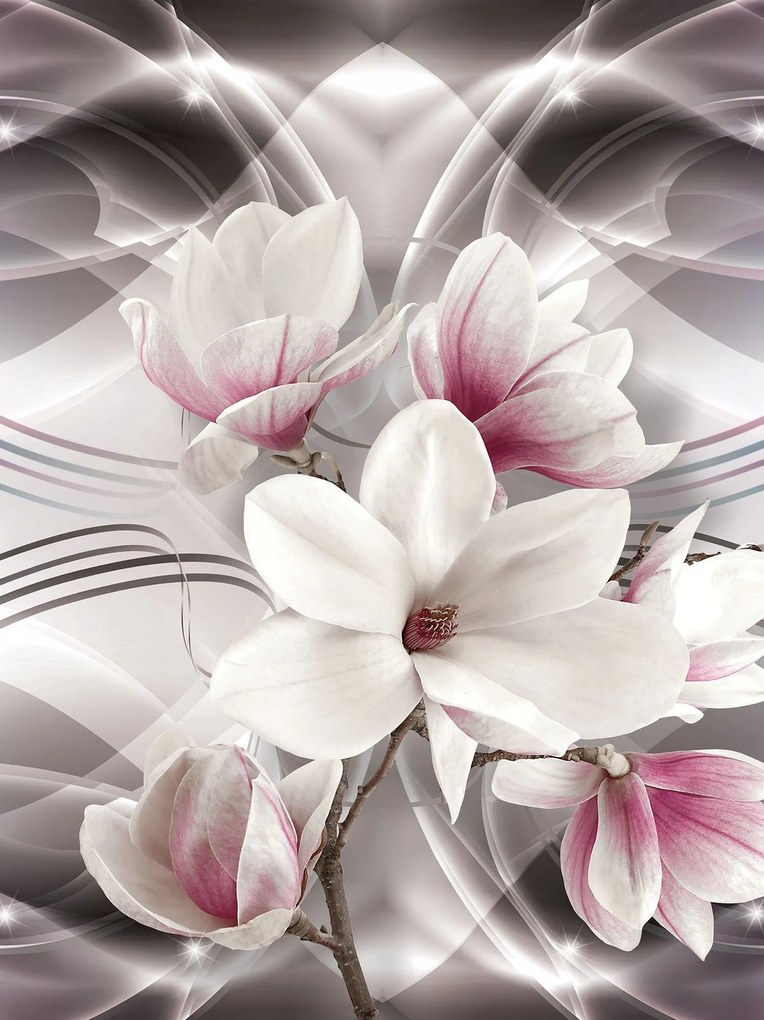 Fotótapéta Magnólia virágok Rózsa fehér vinil 184x254 +ragasztó