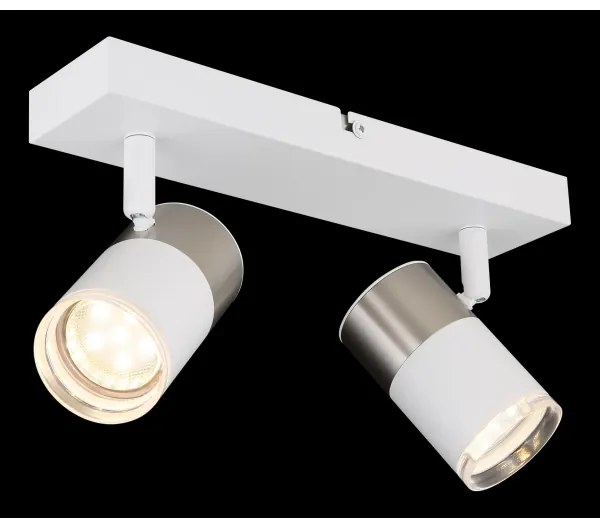 Globo 57851-2 - Spotlámpa BRISBON 2xGU10/25W/230V fehér/króm