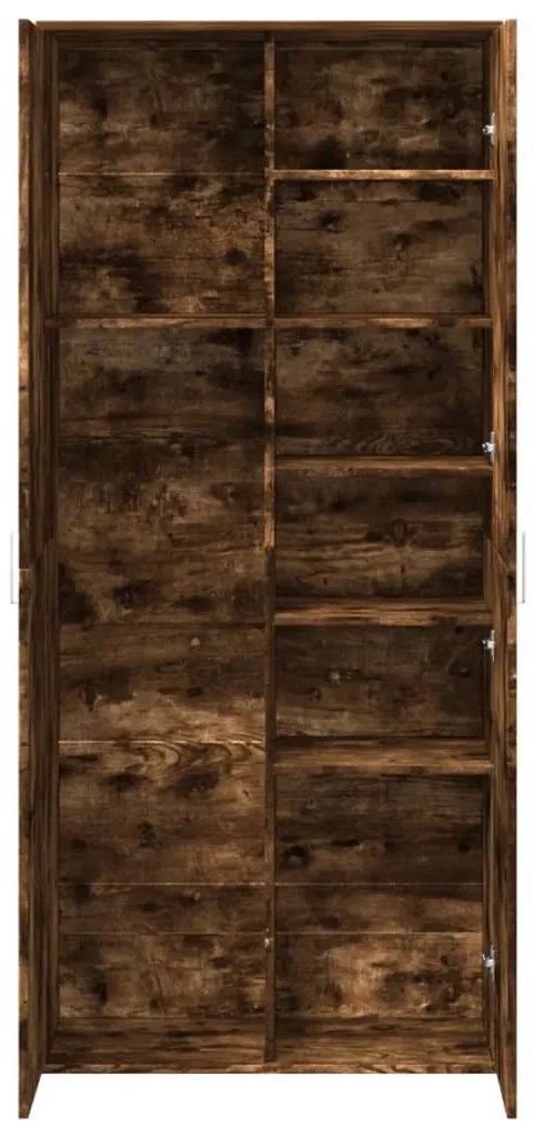 füstös tölgy színű szerelt fa magasszekrény 80 x 35 x 180 cm