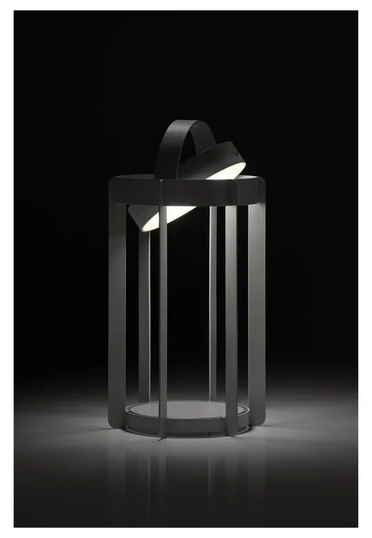 Világosszürke USB kültéri LED lámpás (magasság 30 cm) Firefly – Zone