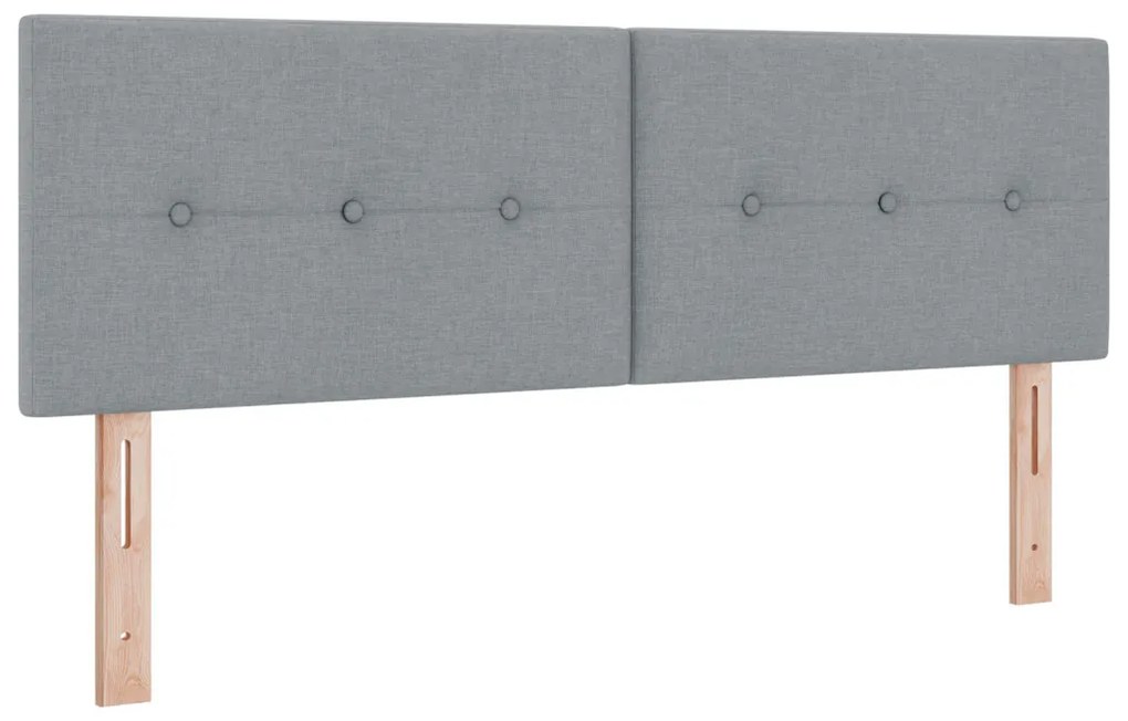 vidaXL Boxspring Ágy Matraccal Világosszürke 140x200 cm Szövet