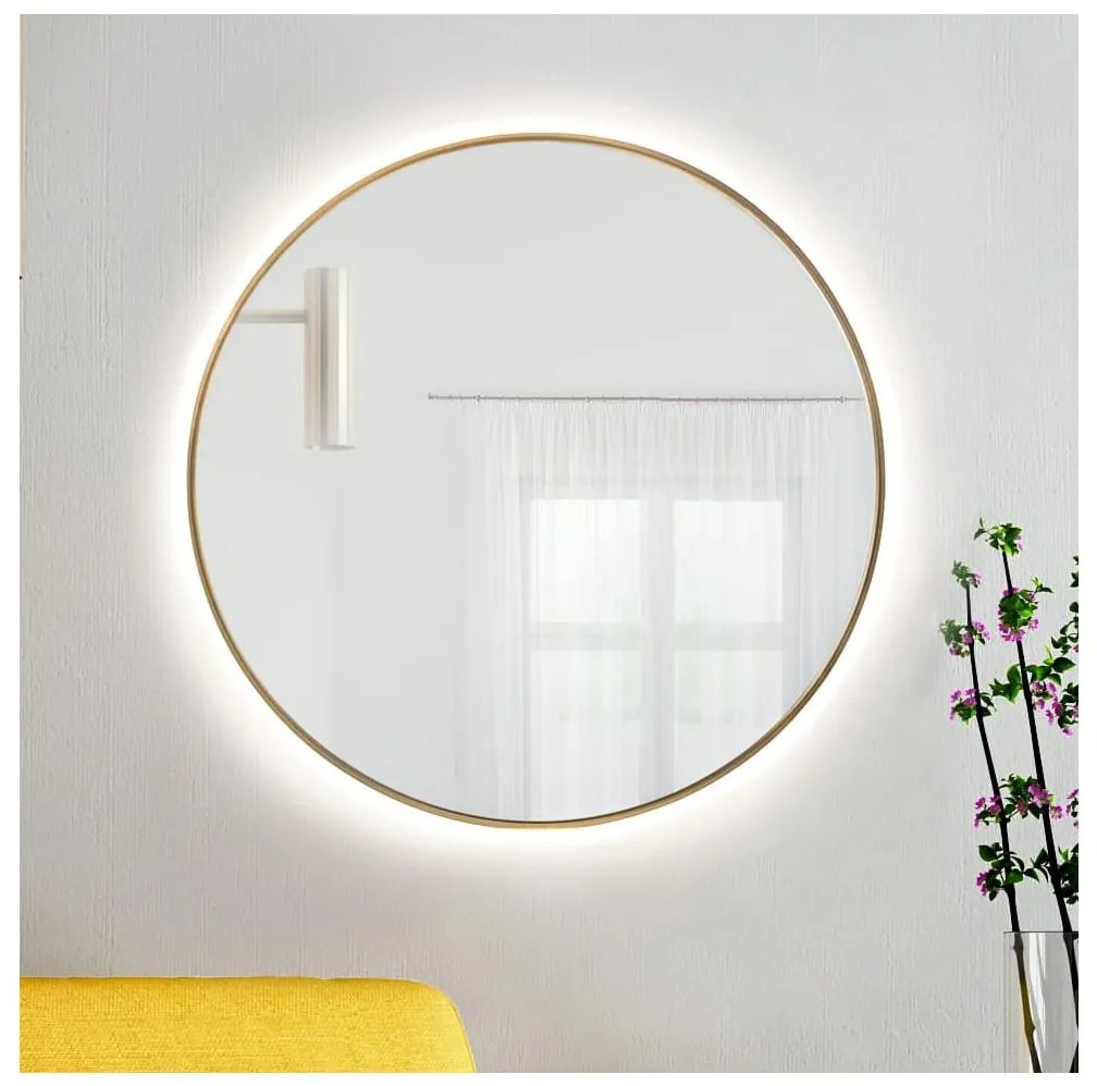 Baltica Design - LED tükör háttérvilágítású BRIGHT 15W/230V 4500K átm. 80 cm IP65 arany