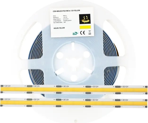 Led szalag Cob 2400 12V 9W IP20 Sárga