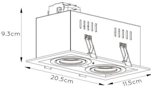 Lucide 09926/02/30 - Beépíthető lámpa CHIMNEY 2xGU10/50W/230V fekete