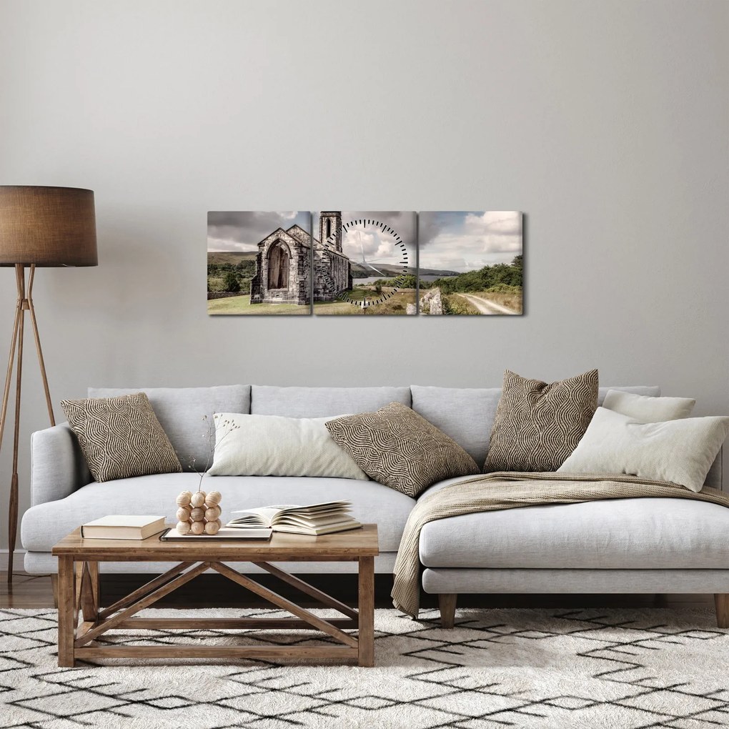 Kép - Ír templom (órával) (90x30 cm)