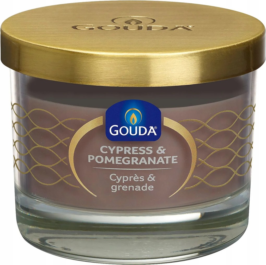 Illatos gyertya üvegben a Gouda Cypress &amp; Pomegránate kollekcióból