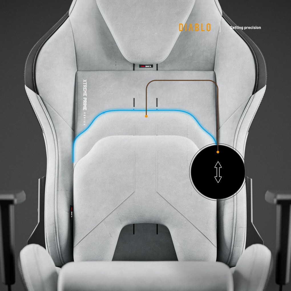 Gamer szék Normal Size, szürke-fekete: Diablo X-One Prime Nightwolf Moon