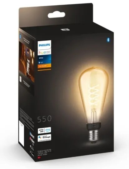 LED Dimmelhető izzó Philips Hue WHITE FILAMENT ST72 E27/7W/230V 2100K