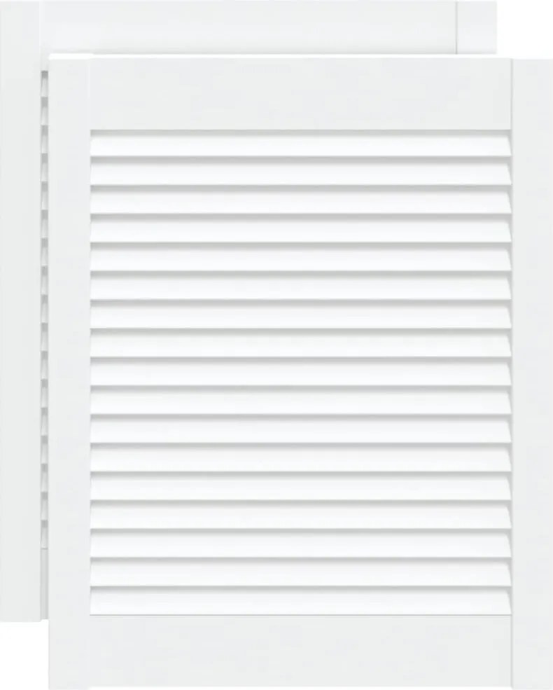 vidaXL 2 db fehér tömör fenyőfa lamellás szekrényajtó 61,5 x 49,4 cm