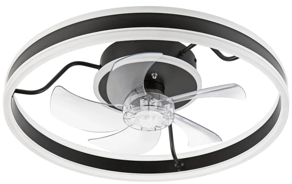 LED mennyezeti lámpa ventilátorral APOLLO LED/38W/230V fekete + DO