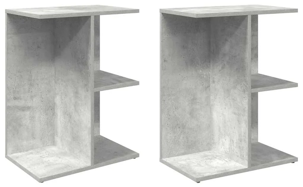 éjjeliszekrények 2 db beton szürke gépi forgácsolt fa