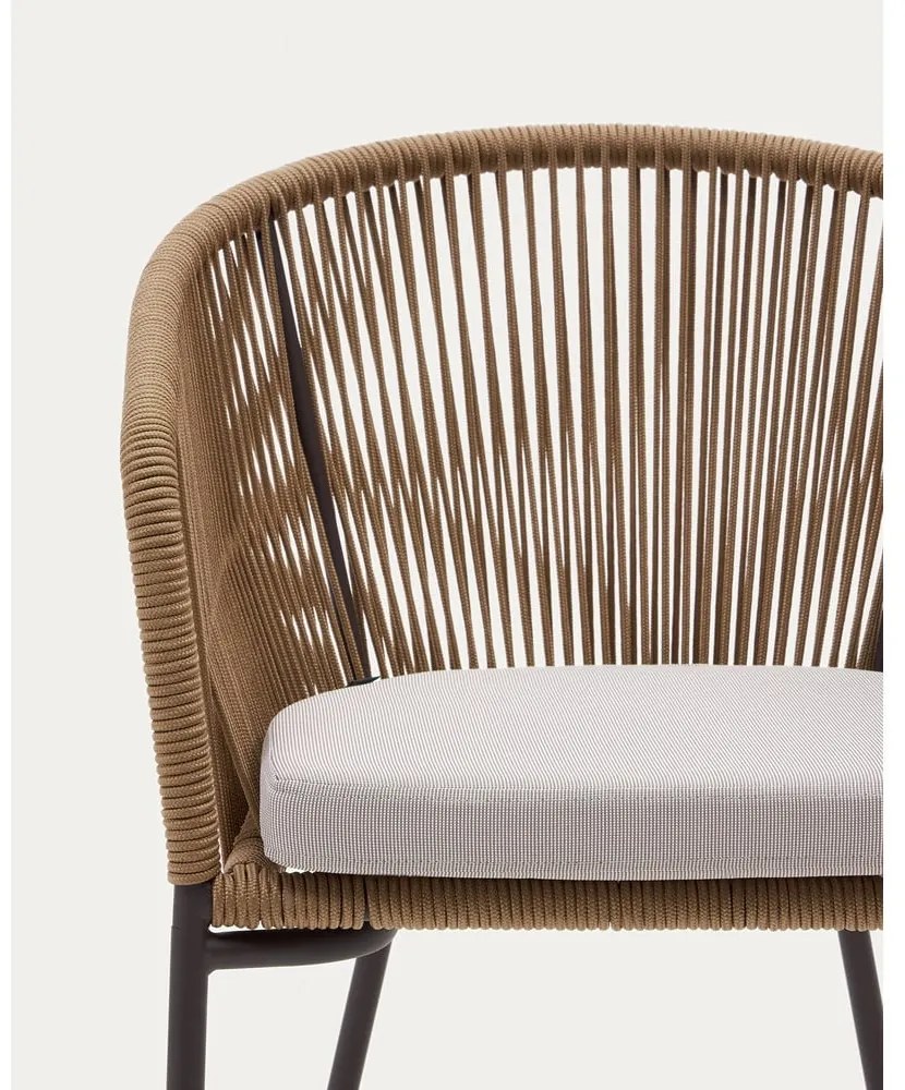 Bézs fém-párnázott kerti szék Yanet – Kave Home