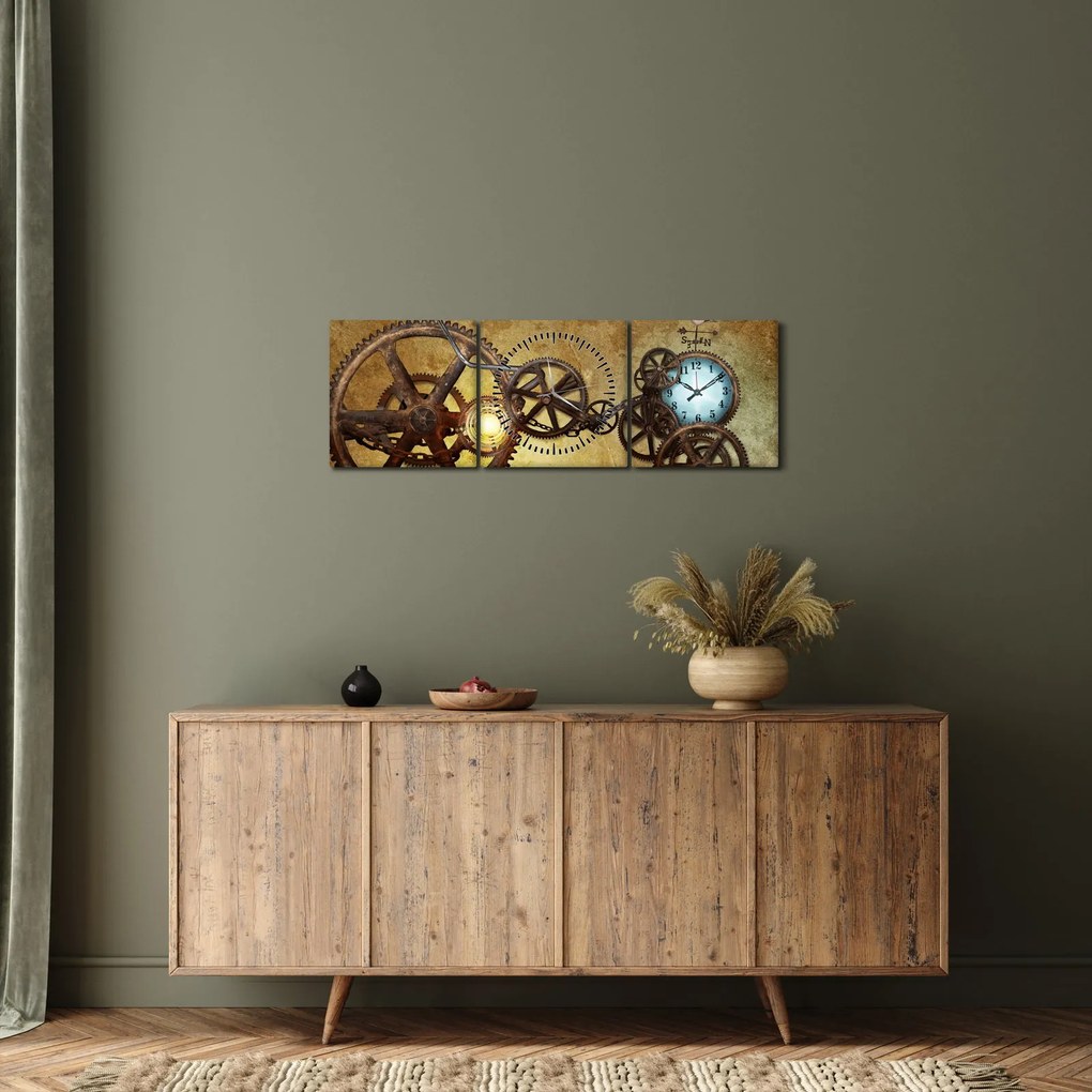Kép a történelmi óramozgásokról (órával) (90x30 cm)