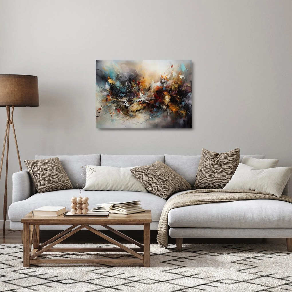 Üveg kép - Absztrakt grafika (70x50 cm)